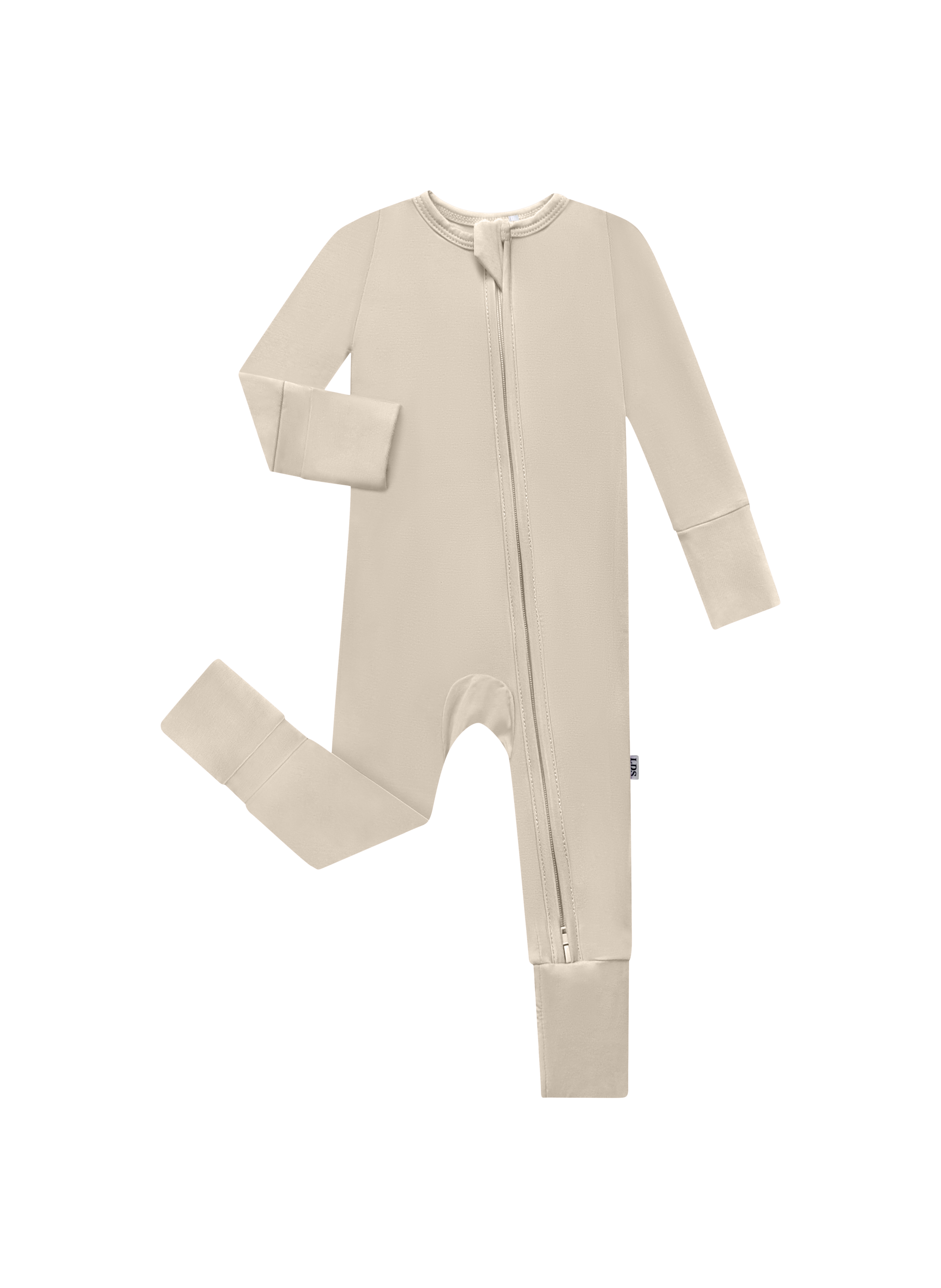 Zippy Bamboo Pajama with Cozy Cuffs- Oat